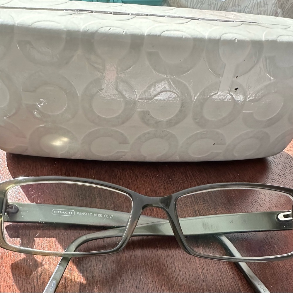 Coach Green Eyeglasses with Embossed Case